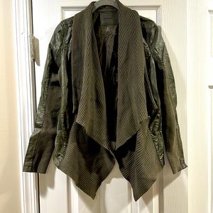 Blank NYC Faux Leather and Cardigan Jacket; women’s size XS